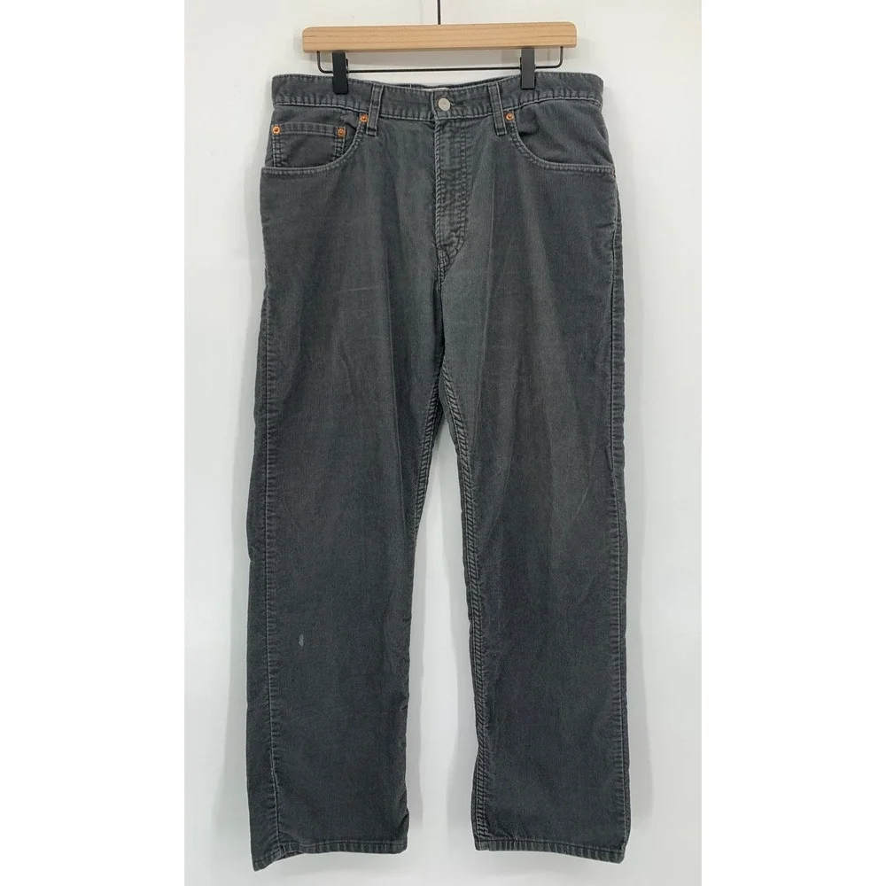 Vintage Levis 559 Jeans Mens 34x32 Gray Corduroy Relaxed Straight Leg Fall